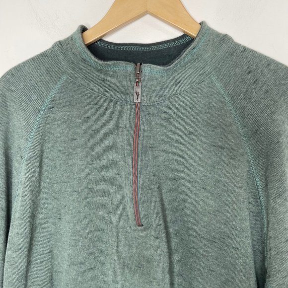Tommy Bahama Reversible Pullover Sweater Men's 2XL Green Cotton Blend 1/4 Zip - Picture 10 of 10
